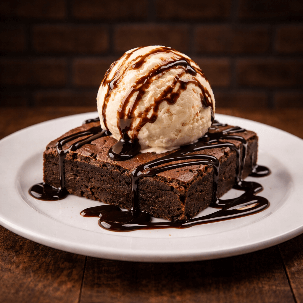 Brownie con helado